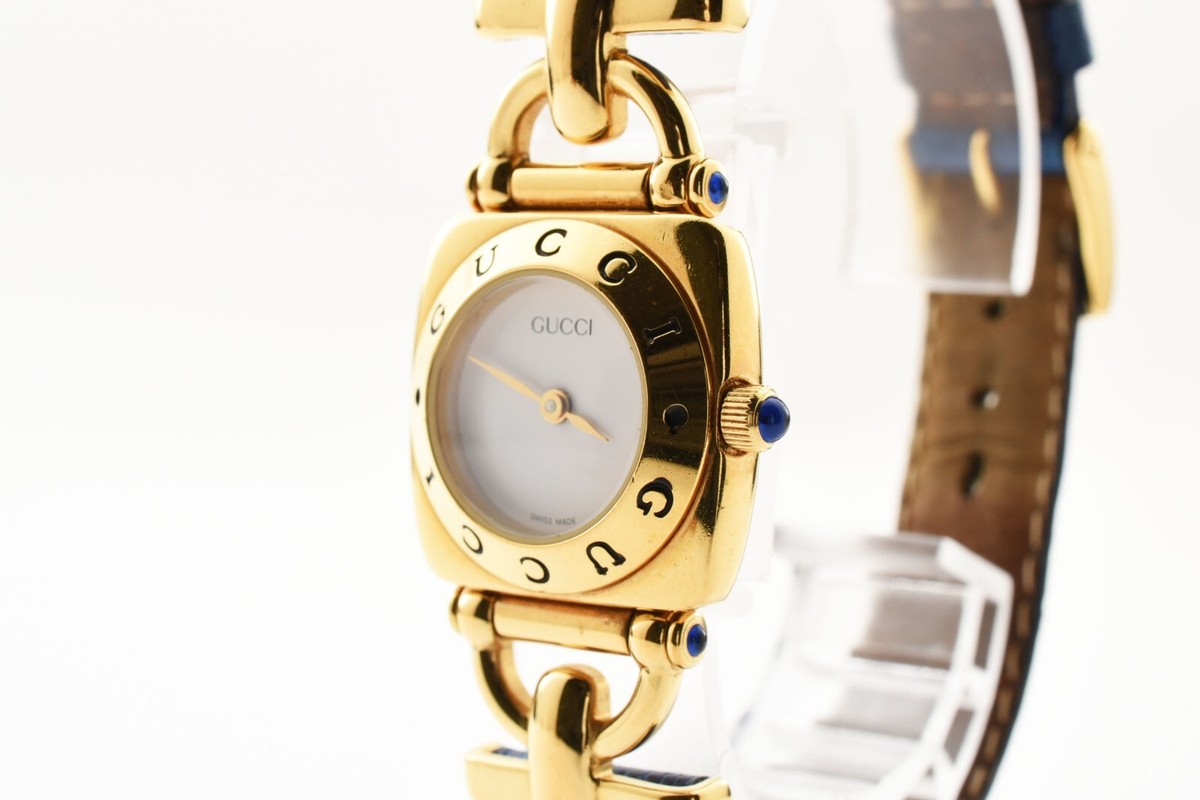 GUCCI Gold Horsebit 6300L Quartz White Dial Ladies Watch GUCCI Gold Horsebit 6300L Quartz White Dial Ladies Watch