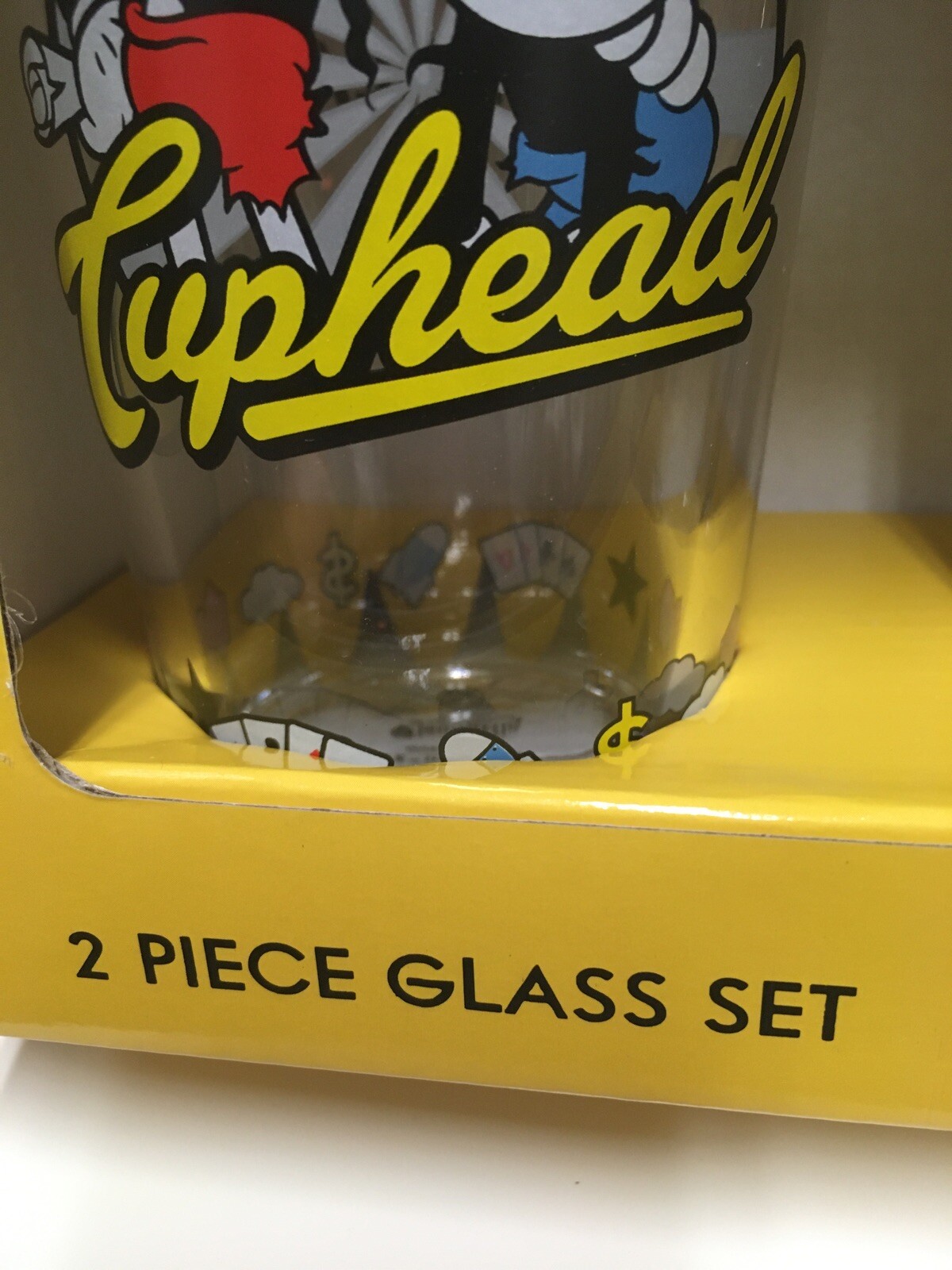 Cuphead and Mugman 2 Piece Pint Glass Set 16oz Brand New And Factory