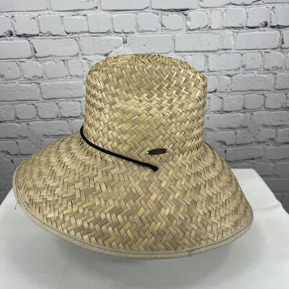 Original Panama Jack Bronceado Ala Ancha 100% Paja Cordón Sombrero para el Sol Talla Única O/S Foto 4 de 4