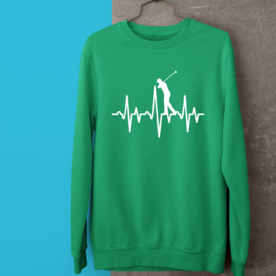Golf Heart Beat Sweatshirt Pulse Rettungsleine Golfer Sport Spieler Club Neuheit