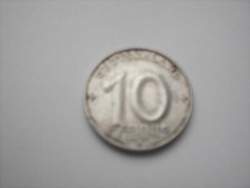 DDR 10 Pfennig M&uuml;nze 1952 Buchstabe A