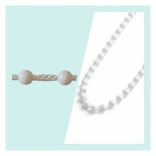 White Roller Blind Loop Ball Chain Continuous endless beaded control looped cord
