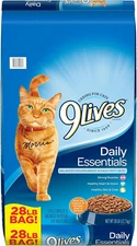 9Lives Daily Essentials Dry Cat Food with Chicken, Beef & Salmon Flavors, 28 Lb 