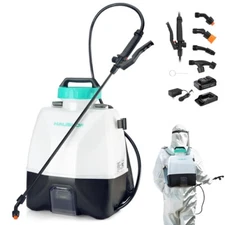 HAUSHOF 4 Gallon Backpack Sprayer w/4 Nozzle 70PSI High-Pressure Battery Sprayer