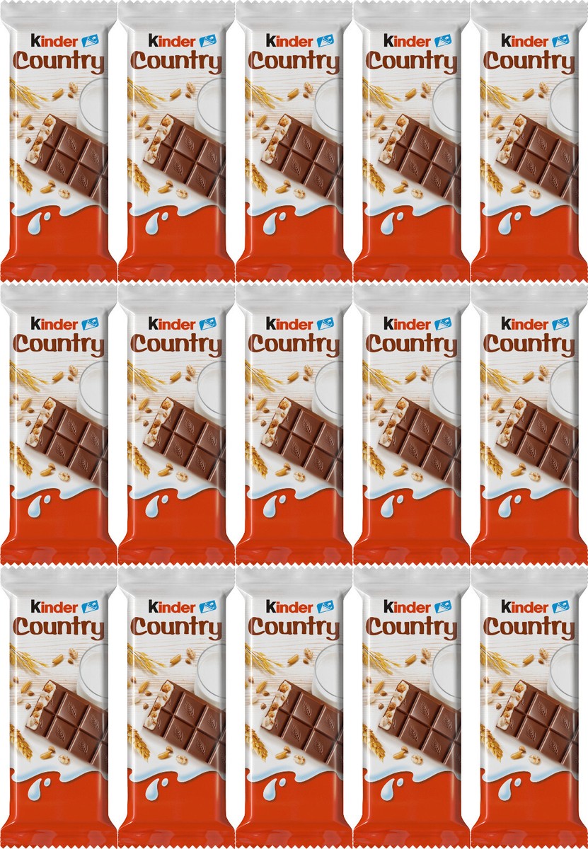 15 KINDER COUNTRY Crunchy Chocolate Bars Sweets