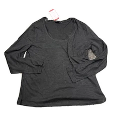 NWT Women's Dylan SOCIAL STANDARD Black Long Sleeve Pocket Tee XL