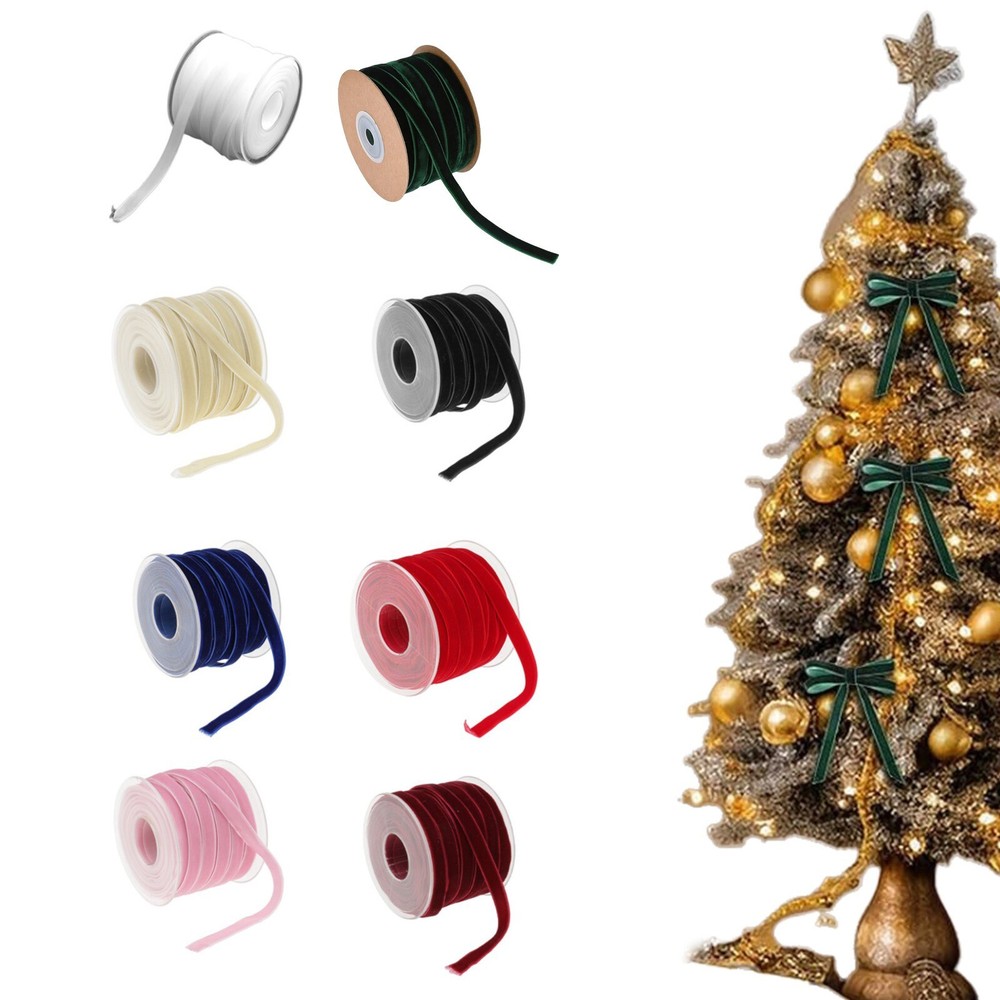 Velvet Ribbon Velvet Fabric Vintage Thin Velvet Ribbon For Christmas Decoration