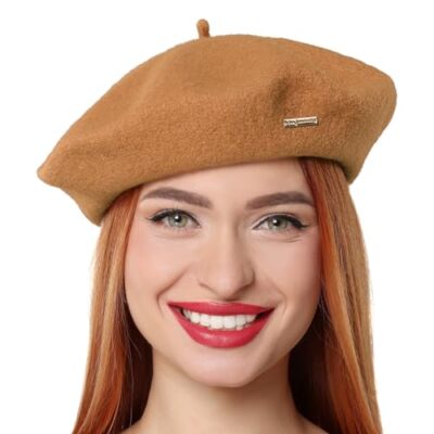 Women\'s Wool Felt Ribbon French Fashion Vintage Millinery Beret Hats Camel Accessories | Womens Wool Felt Ribbon French Fashion Vintage  main image 2
