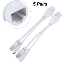 5PCS PoE Injector PoE Splitter Kit, DC12V POE Adapter Cable Standard Network