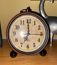 Vintage Analog Alarm Clock, 5.25 inch Small Silent 5.25"W x 6.25"H