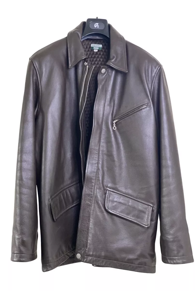 90s Paul Smith Brown Leather Jacket | eBay
