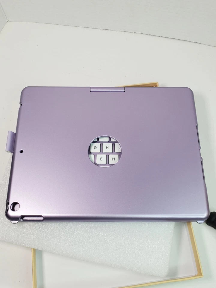  iPad 9 Gen Built in Wireless keyboard Case Cover Lavender Purple - Image 3 of 4