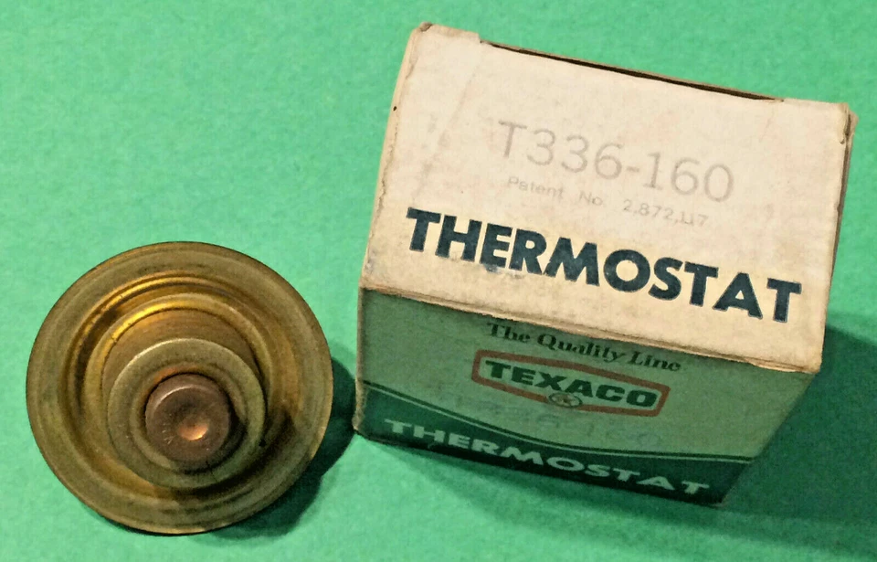 Termostato TEXACO Vintage 76 77 78 79 80 81 PLYMOUTH Flecha Sapporo 160° Latón Foto 2 de 3