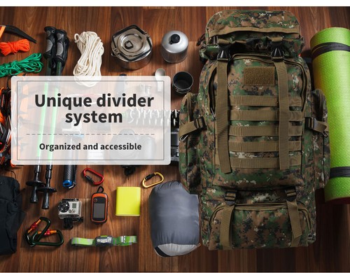 Slimbridge 80L Military Tactical Backpack Hiking Camping Rucksack Outdoor Army - Bild 5 von 24