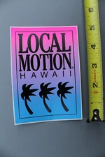 LOCAL MOTION Hawaii Surfboards Neon Blue Pink 80's LM1 Vintage Surfing STICKER