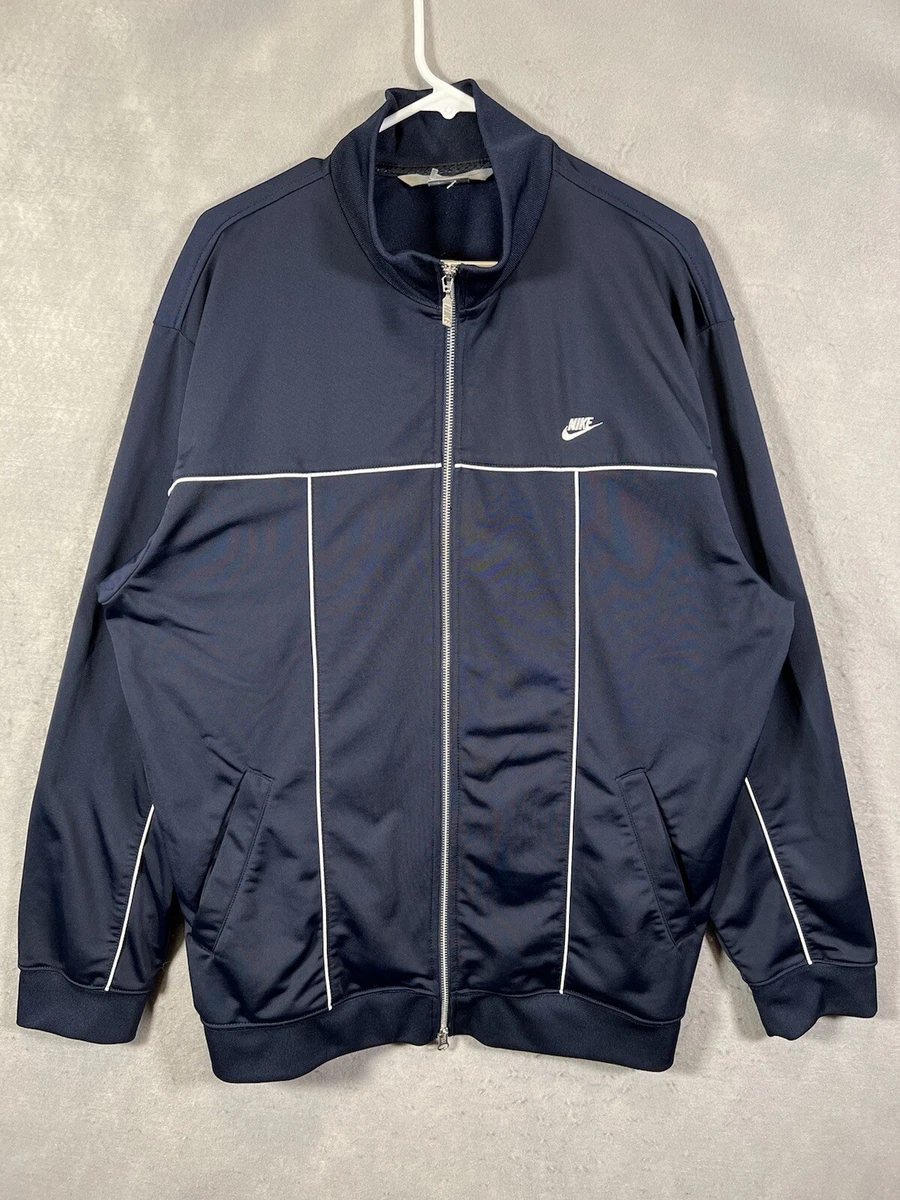 Vintage Nike Track Jacket Full Zip Mens XL Navy Blue 2000s Embroidered  Swoosh