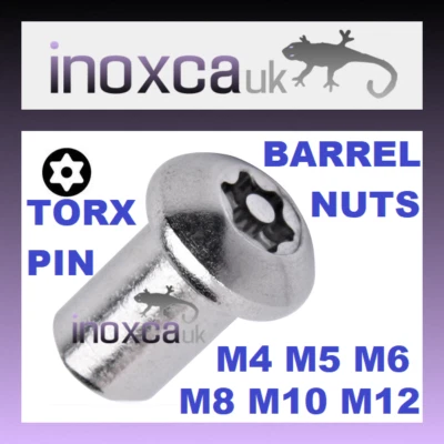 SUPPLIED BY: INOXCA UK BARREL NUT TORX PIN BUTTON HEAD STAINLESS STEEL INTERSCREWS M4 M5 M6 M8 M10 M12