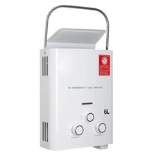 6L/min Water Heater Tankless Instant Heating Boiler LPG Propane Gas w/Shower Kit