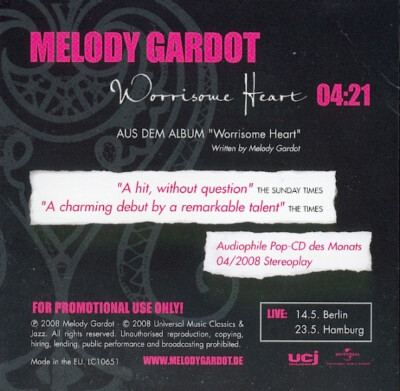 Melody Gardot / Worrisome Heart / CD / Jazz / Blues / UCJ