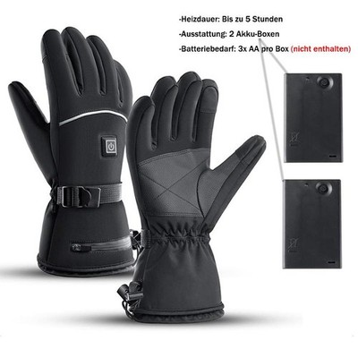 Beheizbare Handschuhe Unisex Touchscreen-fähig für Motorrad Fahrrad Ski Outdoor