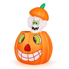 2.8FT Halloween Inflatables In/Outdoor Animated Pumpkin Ghost Holiday Decoration