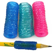 72 Pc Children Pencil Holder Pen Writing Aid Ribbed Groovy Gel Grip Posture Kids