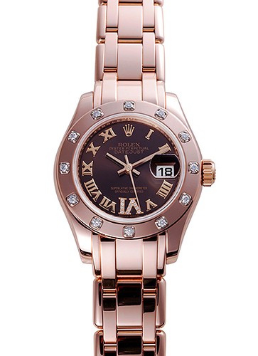 Rolex Datejust Pearlmaster 80315 Rose Gold 29mm 12P Diamonds A...