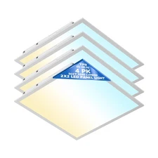 LED Flat Panel Light LED Drop Ceiling Light Fixture, 5 CCT 3000K-6500K Adjust...