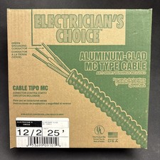 Southwire Armorlite 12/2 Solid Metal Clad Cable 25 Ft Aluminum Armor NEC UL New