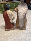 Vintage Pair (2) Native American Indian Statue Figurine Ceramic Holland Mold — photo 7