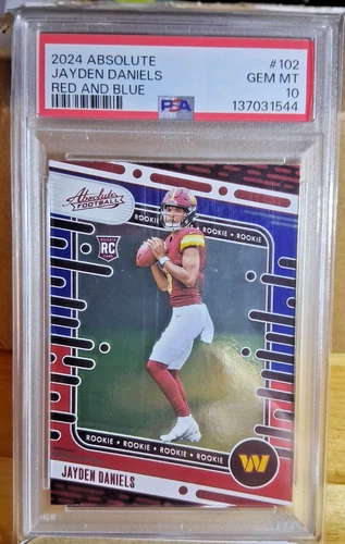 2024 ABSOLUTE JAYDEN DANIELS RED AND BLUE #102 PSA 10