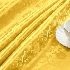 Gold Satin Fabric by the Yard - 5 Yards 60 Inch Wide Shiny Satin Fabric for DIY