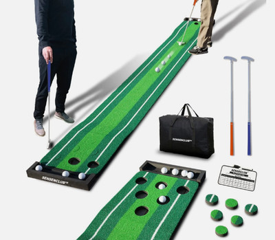 Golf Putting Green Foldable Mat with Clubs, Golf Balls & Case BRAND NEW
