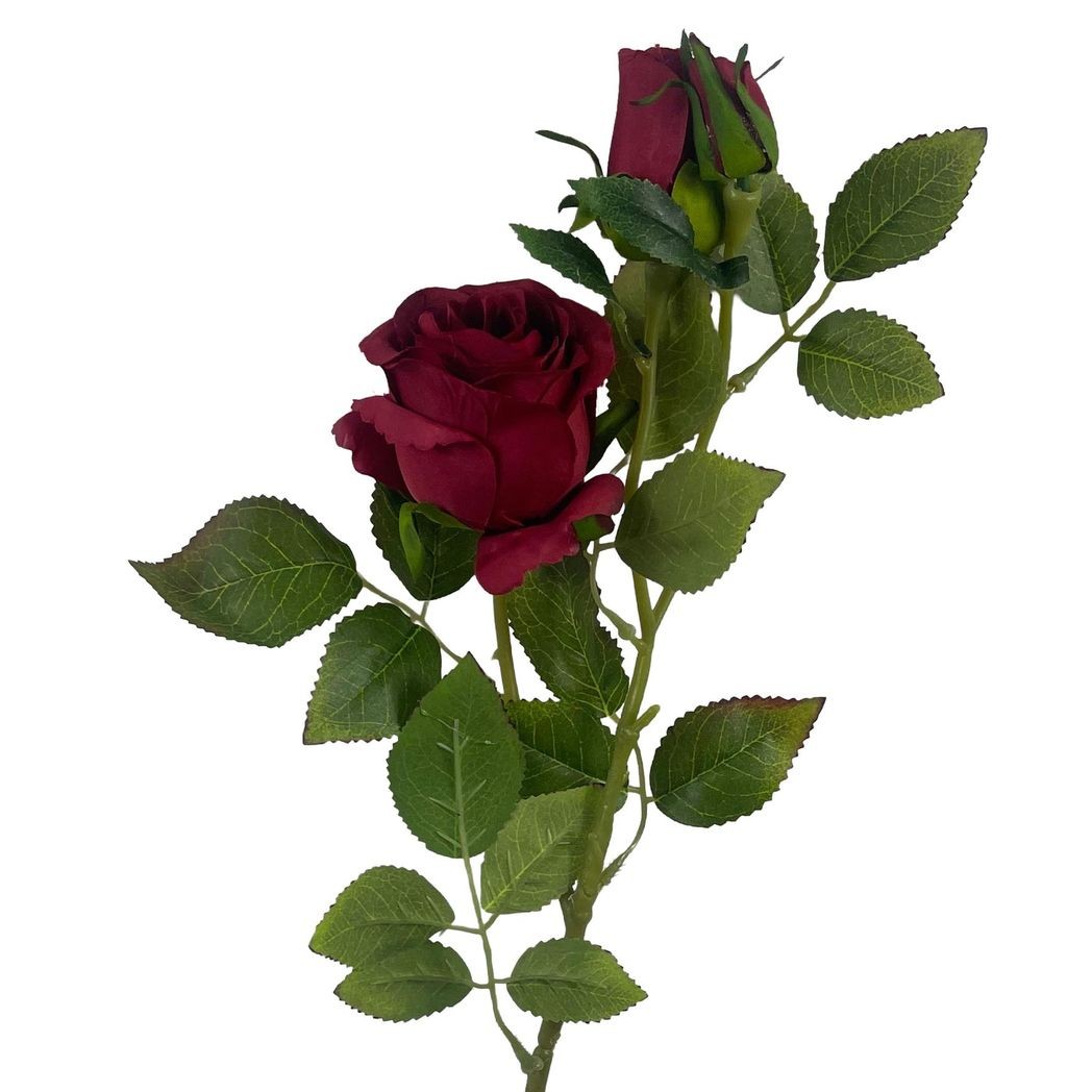 Leaf Unisex Red 60Cm Artificial Rose Flower - Image 2