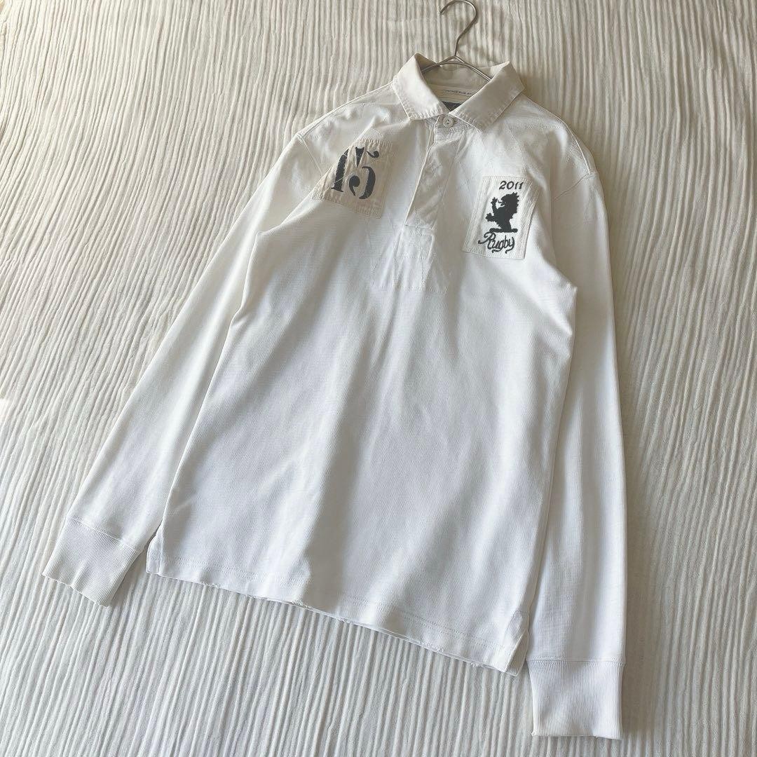 Rugby Ralph Lauren Long Sleeve Polo Shirt S White Vintage Style