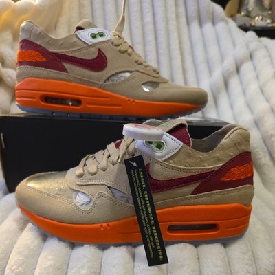  Nike CLOT x Air Max 1 2021 Kiss of Death red orange tan Size 5M 6.5W Clear
