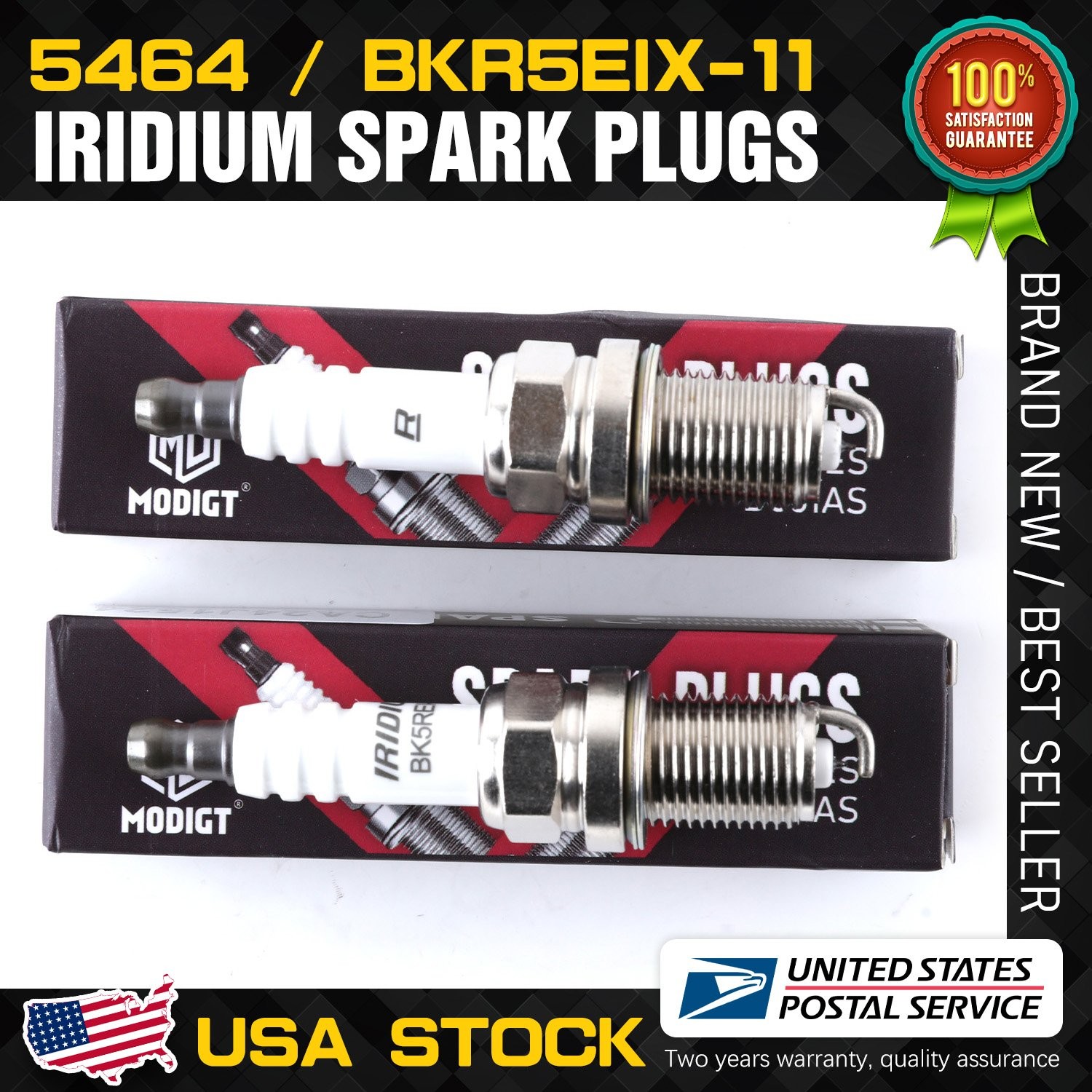 Set of 2 Fit NGK 5464 Preminum Iridium Spark Plugs BKR5EIX11 OEM Quality NEW
