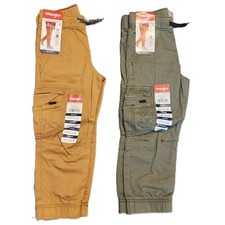 Wrangler Five Star Gamer Cargo Pants 2 Pack Tan Olive Green Boys 4 Regular NEW