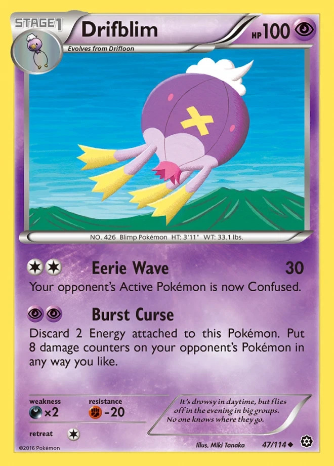 Pokemon DRIFBLIM XY Steam Siege 47/114 NM/Mint PACK FRESH