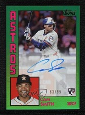 2025 Topps Archives 1984 Fan Favorites Green Foilboard 63/99 Cam Smith Auto 16wc