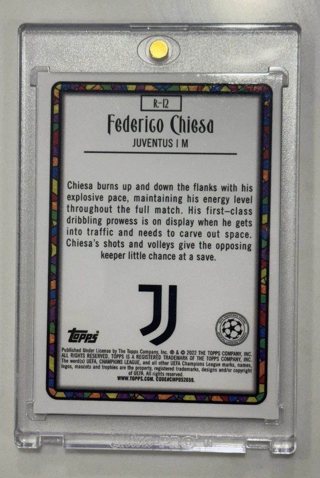 2021-22 Topps Merlin Chrome UEFA Federico Chiesa Renaissance #R-12 Case Hit - Image 2 of 2