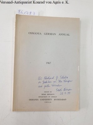 Osmania German Annual 1967: Heimann, Bodo (Editor):