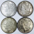 *LOT OF 4 MORGAN SILVER DOLLARS* *MIXED DATES* NR #G3808