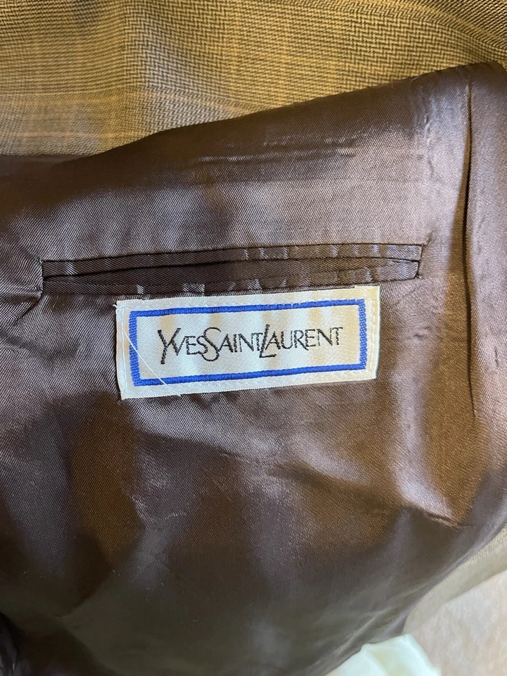 Blazer Abrigo Deportivo de Lana 42R YVES SAINT LAURENT DE COLECCIÓN a Cuadros Hecho en Francia Foto 4 de 4