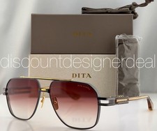 DITA Kudru Aviator Sunglasses Black Gold Titanium Red Gradient 61mm DTS436-A-03