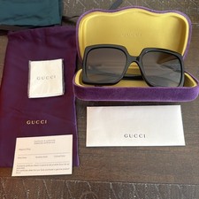 New Gucci GG0876S Oversized Square Women Blac...