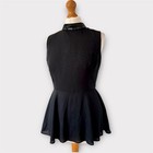Coast Vintage Y2K Black Top Blouse 10 Embellished Sequin Beaded Sleeveless VGC