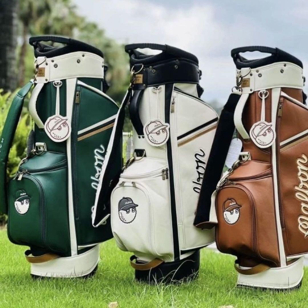MALBON GOLF Caddy Bag Stand Brown Synthetic Leather / 5-way