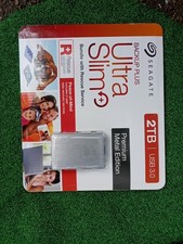 Seagate Backup Plus Bundle 2TB USB 3.0 Premium Metal New Ultra Slim