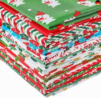 20 Stücke Weihnachten Baumwoll Stoff Bündel Nähen Quadrat Weihnachtsbaum Pa